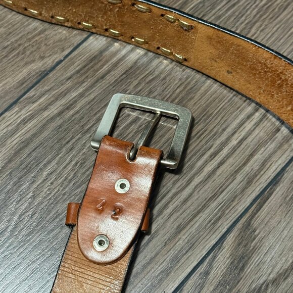 Vintage Tooled Leather Belt with Eagles and Painted Details - Size 42 - Picture 7 of 10